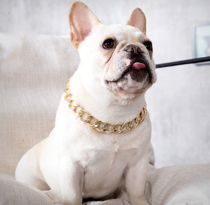 Dog Bully Gold Chain Pet Necklace Jewelry Accessories