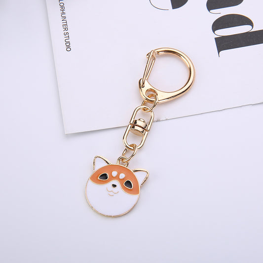 Pet Jewelry Keychain Painted Keychain Cute Dog Keyring