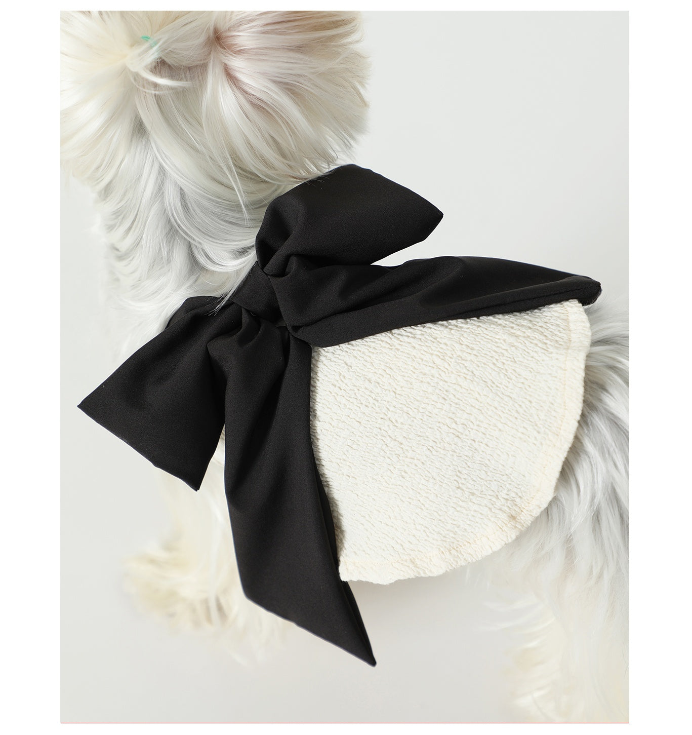 Pet Black Silk Bow Beige Tank Top